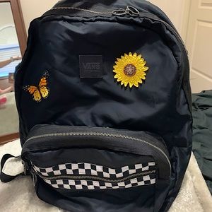 Vans sunflower patch checkered backpack 🖤🤍💛